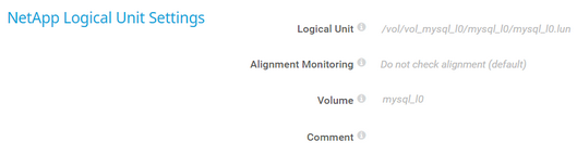 NetApp Logical Unit Settings NetApp Logical Unit Settings